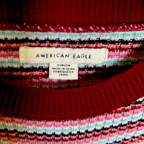 American Eagle Outfitters Red Ribbed Long Sleeve Sweater - Size - Small - Picture 3 of 3